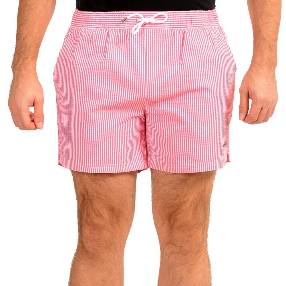Hugo Boss Men's "Velvetfish" Striped Swim Board Shorts US S IT 48